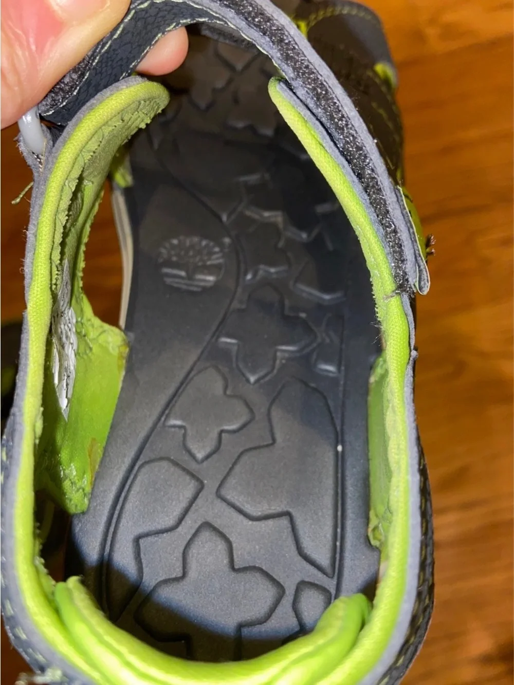 Timberland Kids Black and Green Sport Sandals